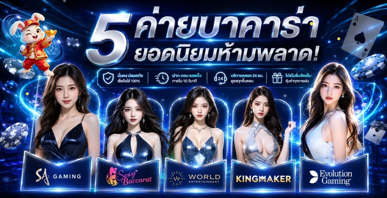 แบนเนอร์บาคาร่าออนไลน์บ้านหวยลาวพร้อมมาสคอต PG Soft